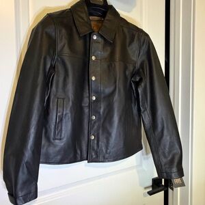 FRYE Women’s Classic Black Leather Jacket NWT